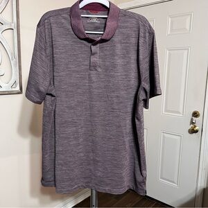UNTUCKit Men Golf Polo Shirt Hannifer XL Performance Red Heather‎ Purple Stretch